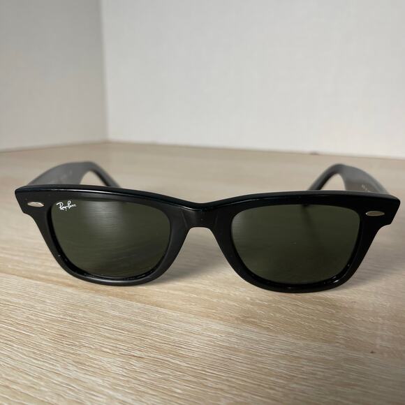 Ray-Ban RB2140 901 Wayfarer Sunglasses Polished Black 50-22 Italy - Picture 2 of 13